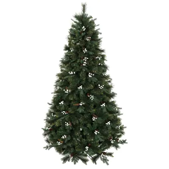 HOMCOM Brad Artificial de Craciun 220 cm cu 1116 Ramuri Baza Metalica Pliabila Sistem cu Balamale Realist si Bogat Verde | Aosom Romania imagine