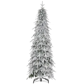 HOMCOM Brad de Craciun artificial 180 cm, cu aspect natural, 600 de crengute dense, zapada artificiala, deschidere automata | Aosom Romania imagine