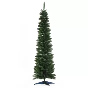 Homcom Brad de Craciun Artificial 180cm con 390 Ramuri Dese, Verde imagine