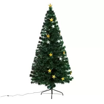 HomCom Brad de Craciun Artificial cu  27 becuri LED in Forma de Stea 180cm imagine