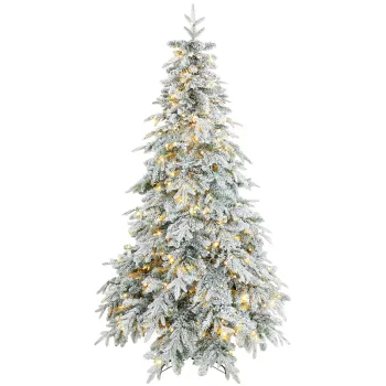 HOMCOM Brad de Craciun Inzapezit 210 cm cu 450 de Lumini LED Alb Cald, Timer, Telecomanda, 8 Modalitati, 1080 de Ramuri Ignifuge | Aosom Romania imagine