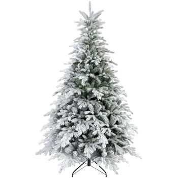 HOMCOM Brad de Craciun Inzapezit cu 1321 Crengi, Brad de Craciun Artificial din Plastic si Metal, O115x180 cm, Verde | Aosom Romania imagine