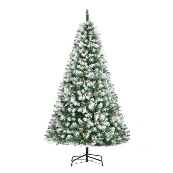 HOMCOM Brad de Craciun Inzapezit cu Conuri, Brad Artificial cu Deschidere Automata si Baza Pliabila, O103x180 cm, Verde | Aosom Romania imagine