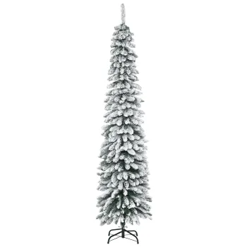 HOMCOM Brad de Craciun Inzapezit cu Trei Sectiuni, 490 de Crengi din Metal si Plastic, 54x54x210 cm, Verde | Aosom Romania imagine