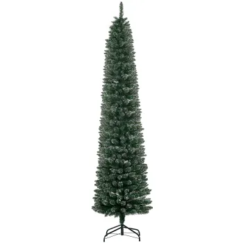 HOMCOM Brad de Craciun Slim cu 624 Ramuri, Baza Pliabila, Plastic si Metal, 56x56x225 cm, Verde | Aosom Romania imagine