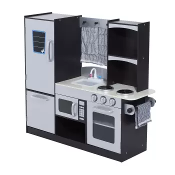 Homcom Bucatarie Jucarie Realistica cu Frigider Cuptor cu Microunde Aragaz si Chiuveta imagine