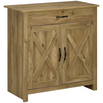 Homcom Bufet Bucatarie - Stil Country, Spatiu Depozitare Rustic | Aosom Romania imagine