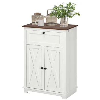 HOMCOM Bufet de depozitare cu multiple spatii de depozitare, 2 usi cu raft reglabil, 1 sertar, dim. 60L x 30Ad x 87,5I cm | Aosom Romania imagine