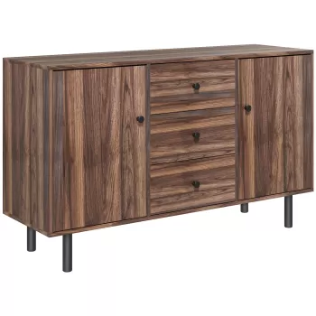 HOMCOM Bufet Modern pentru Sufragerie, Sala de Mese si Intrare din PAL cu 2 Dulapuri si 3 Sertare | Aosom RO imagine