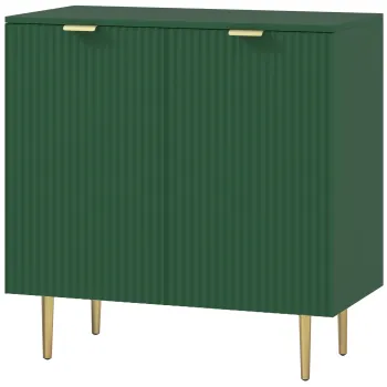 HOMCOM Bufet pentru bucatarie mobilier de depozitare cu 2 usi polita reglabila picioare metalice ridicate 80 x 40 x 80 cm verde masliniu | Aosom Romania imagine