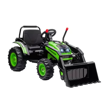 HOMCOM Buldozer Jucarie pentru Copii 3-5 Ani cu Baterie 6V, cu Sunete si Lumini, Viteza 1.5-2.5 km/h, 132x62x65 cm, Verde | Aosom RO imagine