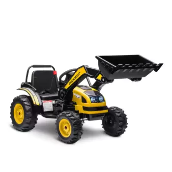 HOMCOM Buldozer prevazut cu Loc pentru Copii de 3-5 ani, Buldozer de Jucarie cu Baterie 6V cu Sunete si Lumini, Viteza 1.5-2.5 km/h, Galben imagine