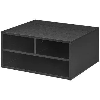 HOMCOM Cabinet pentru Imprimanta cu 2 Rafturi, Birou din Lemn si Cabinet de studiu cu Roti, 47x40x22.5 cm, Negru | Aosom Romania imagine