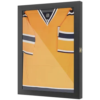 HOMCOM Cadru tip cutie T-frame pentru tricou cu usa acrilica si feteste interioara din fetru 60 x 6,5 x 80 cm negru | Aosom Romania imagine