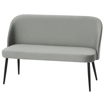HOMCOM Canapea 2 locuri, canapea moderna tapitata cu cadru din metal si lemn, tapiterie cu aspect de catifea, Gri | Aosom Romania imagine