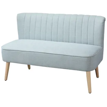 HOMCOM Canapea 2 locuri, captuseala moale, husa usor de intretinut, pana la 220 kg, 117 x 56,5 x 77 cm, Verde deschis | Aosom Romania imagine