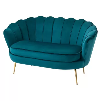 HomCom canapea 2 locuri, model scoica 130x77x77 cm | AOSOM RO imagine