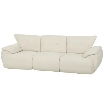 HOMCOM Canapea 3 locuri, 260 cm, Chenille, canapea modulara fara cadru cu suprafata de sezut extra-larga si adanca, cotiere late | Aosom Romania imagine