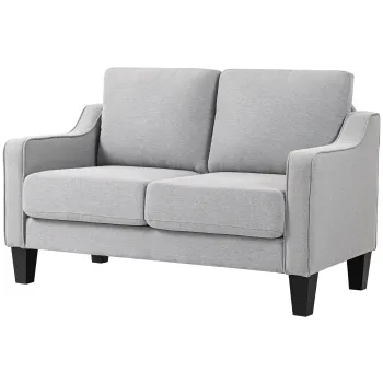 HOMCOM Canapea Compacta cu Arcuri, Gri Deschis | Aosom Romania imagine