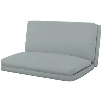 HOMCOM Canapea paresseux sezlong extensibil pliabil in 4 parti, greutate 240 Kg, 137,5 x 85,5 x 74 cm, gri deschis | Aosom Romania imagine