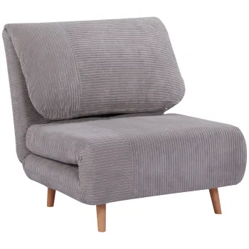 HOMCOM Canapea Pat 2 in 1 pentru Oaspeti, suport de gat reglabil, Cord 82 cm x 89 cm x 83 cm Gri deschis | Aosom Romania imagine