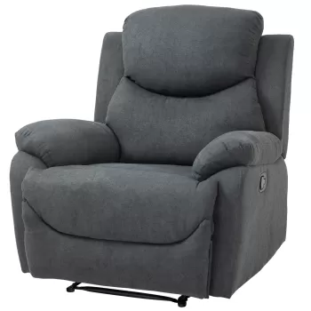 HOMCOM Canapea Rabatabila Ergonomica cu Baza Metalica, Scaun capitonat cu Cotiere, pentru Sufragerie Dormitor Camera de Camin Birou Gri Inchis imagine