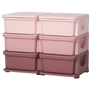 HOMCOM Comoda 6 Sertare pentru Copii cu Margini Rotunjite din PP Roz | Aosom Romania imagine