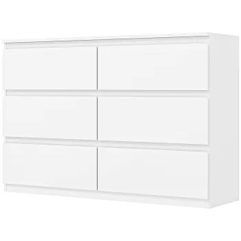 HOMCOM Comoda cu 3 sertare, mobilier modern de depozitare pentru dormitor, Alb | Aosom Romania imagine