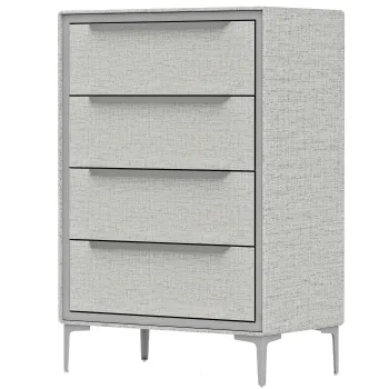 HOMCOM Comoda cu 4 Sertare in Otel cu Acoperire in Tesut cu Efect de In, 60x36x88 cm, Gri | Aosom Romania imagine