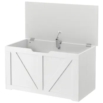 HOMCOM Comoda cu Capacitate de Incarcare de 136 kg, 80x40x45cm, Alb | Aosom Romania imagine