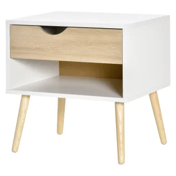 HOMCOM Comoda de noapte cu design scandinav elegant si practica, ideala pentru orice interior | Aosom Romania imagine
