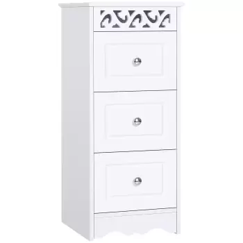 Homcom comoda din lemn pentru baie, 29,8x29,8x68,5cm, alba | Aosom Ro imagine