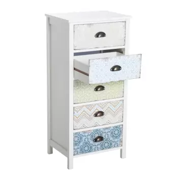 Homcom Comoda Dulapior Vintage cu 5 Sertare Fantezie, 46x34x97.5cm imagine