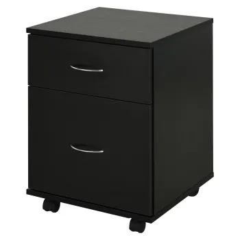 HomCom Comoda pe Rotite pentru Birouin Lemn, 41x39x58cm, Negru imagine