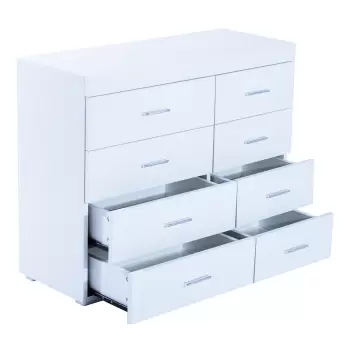 Homcom Comoda pentru Casa si Birou in Lemn, Alb, 90x35x73cm imagine