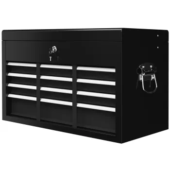 HOMCOM Comoda pentru Scule, Cutie Metalica Blocabila cu Carcasa Superioara, Glisiere pentru Rulmenti cu Bile, Cutie de Scule Portabila, 6x2.6x3.4 m, Negru imagine