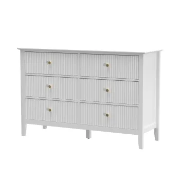 HOMCOM Comoda Sideboard cu 6 sertare Dulap modern de depozitare pentru living dormitor hol 100 x 40 x 78 cm Alb | Aosom Romania imagine