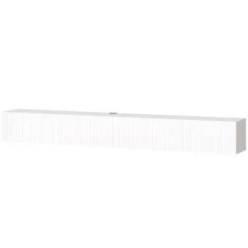 HOMCOM Comoda TV suspendata 180 cm, pentru televizor pana la 183 cm, 2 usi rabatabile, 180x25x22 cm, alb | Aosom Romania imagine