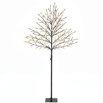 HOMCOM Copac luminos 150 cm cires artificial iluminat 160 LED si 16 ramuri flexibile, decoratiune interioara si exterioara | Aosom Romania imagine
