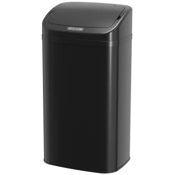 HOMCOM Cos cu senzor 48 L pentru bucatarie sau birou, functie de inchidere automata, otel inoxidabil, Negru | Aosom Romania imagine