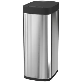 HOMCOM Cos de gunoi automat pentru bucatarie 50 L, cos cu senzor de miscare, functioneaza pe baterii, 26,5x35,5x68 cm, argintiu | Aosom Romania imagine