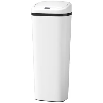 HOMCOM Cos de Gunoi Automat pentru Bucatarie 50 L Ingust din Otel Inoxidabil cu Senzor Infrarosu Mod Manual Anti-amprente Alb | Aosom Romania imagine