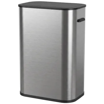 HOMCOM Cos de gunoi cu senzor 55 L pentru bucatarie, cos fara atingere din otel inoxidabil, alimentat cu baterii, Argintiu | Aosom Romania imagine