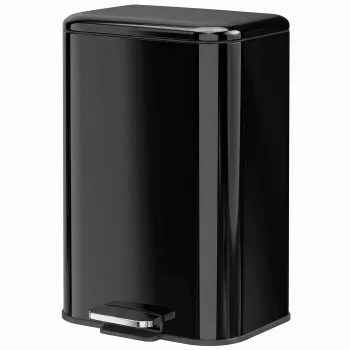 HOMCOM Cos de gunoi de bucatarie 20 L din otel galvanizat, capac cu inchidere usoara, pedala, cos detasabil, antiamprente, negru | Aosom Romania imagine