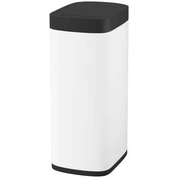 HOMCOM Cos de gunoi de bucatarie automat 50 L, cos cu senzor de miscare, functioneaza pe baterii, 26,5x35,5x68 cm, crem | Aosom Romania imagine