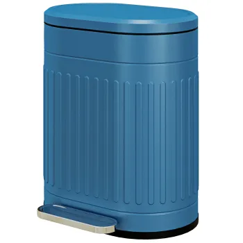 HOMCOM Cos de gunoi de bucatarie cos de gunoi cu pedala 20L capac cu inchidere usoara galeata interioara detasabila 36,5 x 31,2 x 45 cm albastru | Aosom Romania imagine