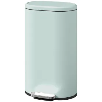 HOMCOM Cos de gunoi pentru bucatarie 30 L cu pedala si capac soft-close, pedala din metal, Verde, 36,5 X 31 x 61 cm | Aosom Romania imagine