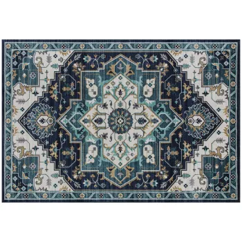 HOMCOM Covor Boho Antiderapant si Lavabil cu Fir Scurt 230x160cm Multicolor | Aosom Romania imagine