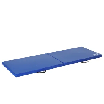 HOMCOM Covor de gimnastica yoga pilates fitness pliabil portabil confortabil 180L x 60l x 5H cm acoperire sintetica bleu | Aosom Romania imagine