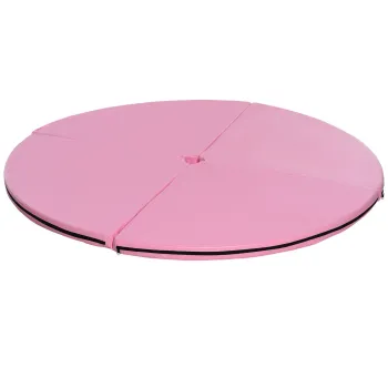 HOMCOM Covor pole dance pliabil, covor pole dance, covor de protectie O 150 cm grosime 5 cm, acoperire plastic roz | Aosom Romania imagine